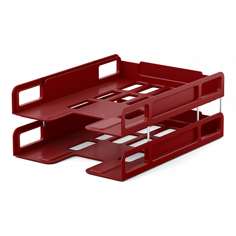 Лоток горизонтальный двойной ERICH KRAUSE Techno Marsala красный, арт. 55558