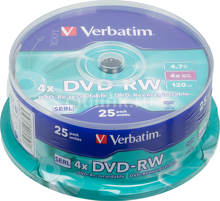 Диск DVD+RW VERBATIM 4.7Gb 4x Box, арт. 