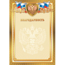 Благодарность 5023 КВАДРА с Российской символикой, арт. 5023