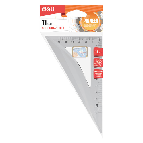 Треугольник 45*11см пластиковый DELI Pioneer прозрачный, арт. EG10112