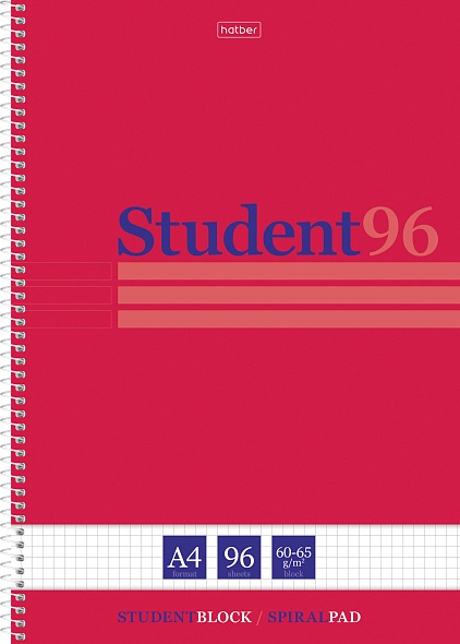 Тетрадь А4  96л кл спираль ХАТБЕР Студенту Viva Magenta, арт. 96Т4лтВ1сп_29869