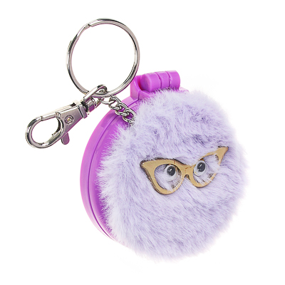 Брелок CLIP STUDIO с зеркалом и расческой искусственный мех с карабином, арт. 095-007