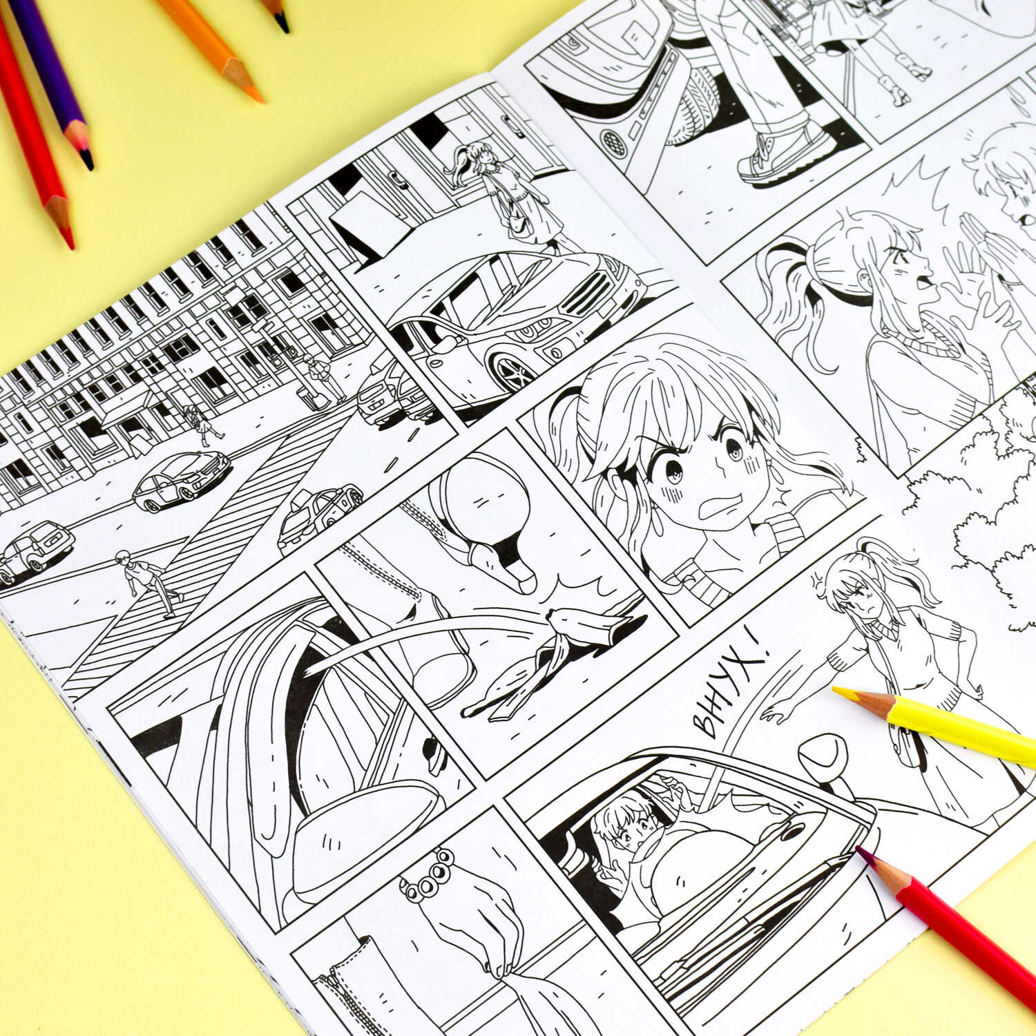 Раскраска Манга А4 ФЕНИКС Городские комиксы  , арт. 65395