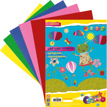 Бумага цветная самоклеющаяся бархатная А4 5цв 5л deVENTE, арт. 8040511