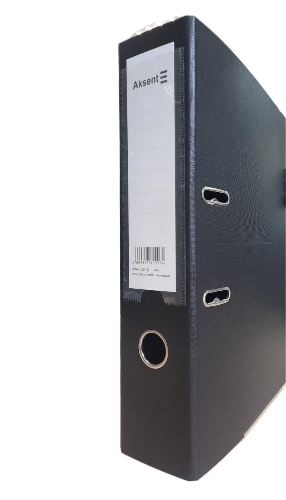 Папка с арочным механизмом А4+ 7,5см Askent с метал уголком черный, арт. ZW1031-1-black