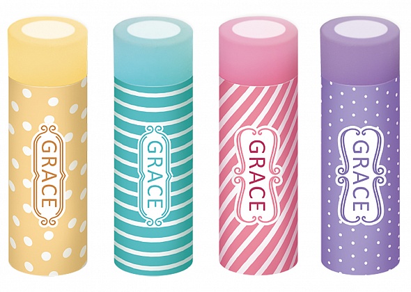 Ластик ХАТБЕР 55*15*15 Grace ассорти картонный держатель, арт. ER_062356