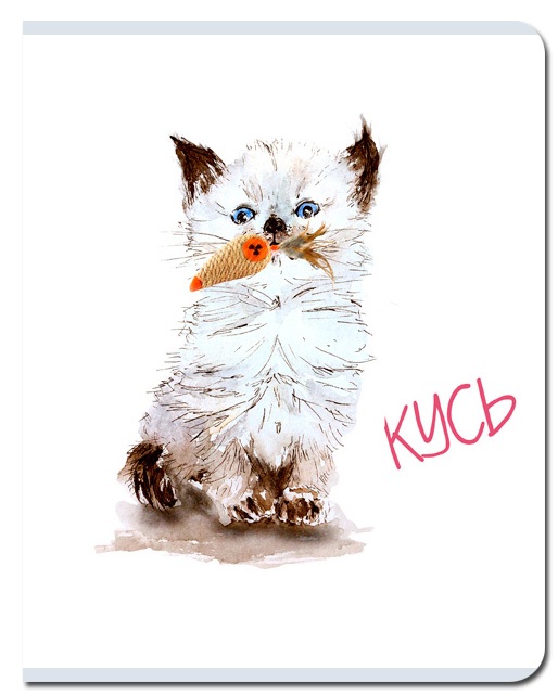 Тетрадь А5 48л клетка FINE BOOKS Кусь, арт. FB268