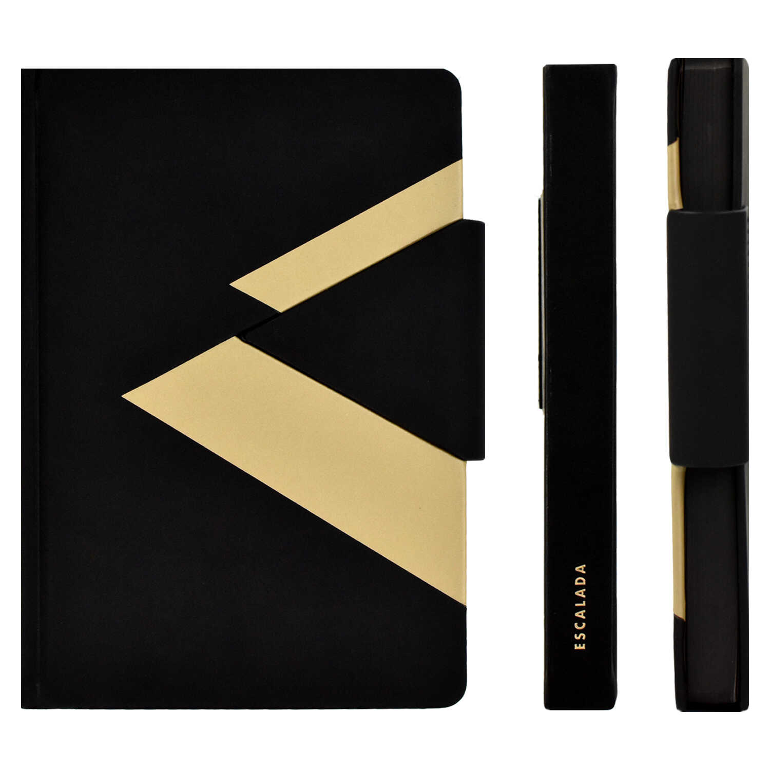 Ежедневник недатированный А5 ФЕНИКС Escalada Виннер soft touch искусственная кожа на магнитной застежке черный/золото, арт. 57682
