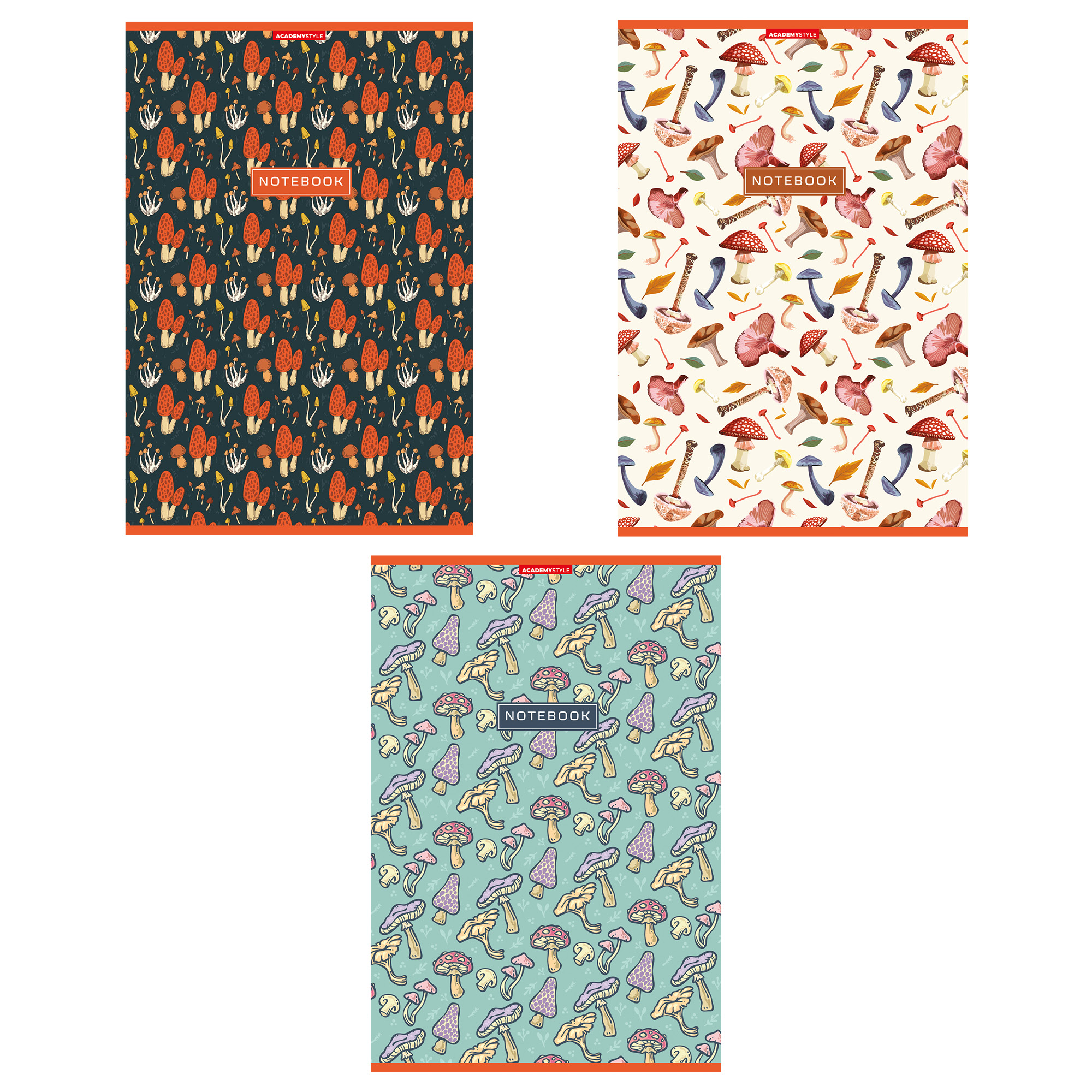 Тетрадь А4 48листов линия АКАДЕМИЯ ХОЛДИНГ Грибы, арт. 11418/3
