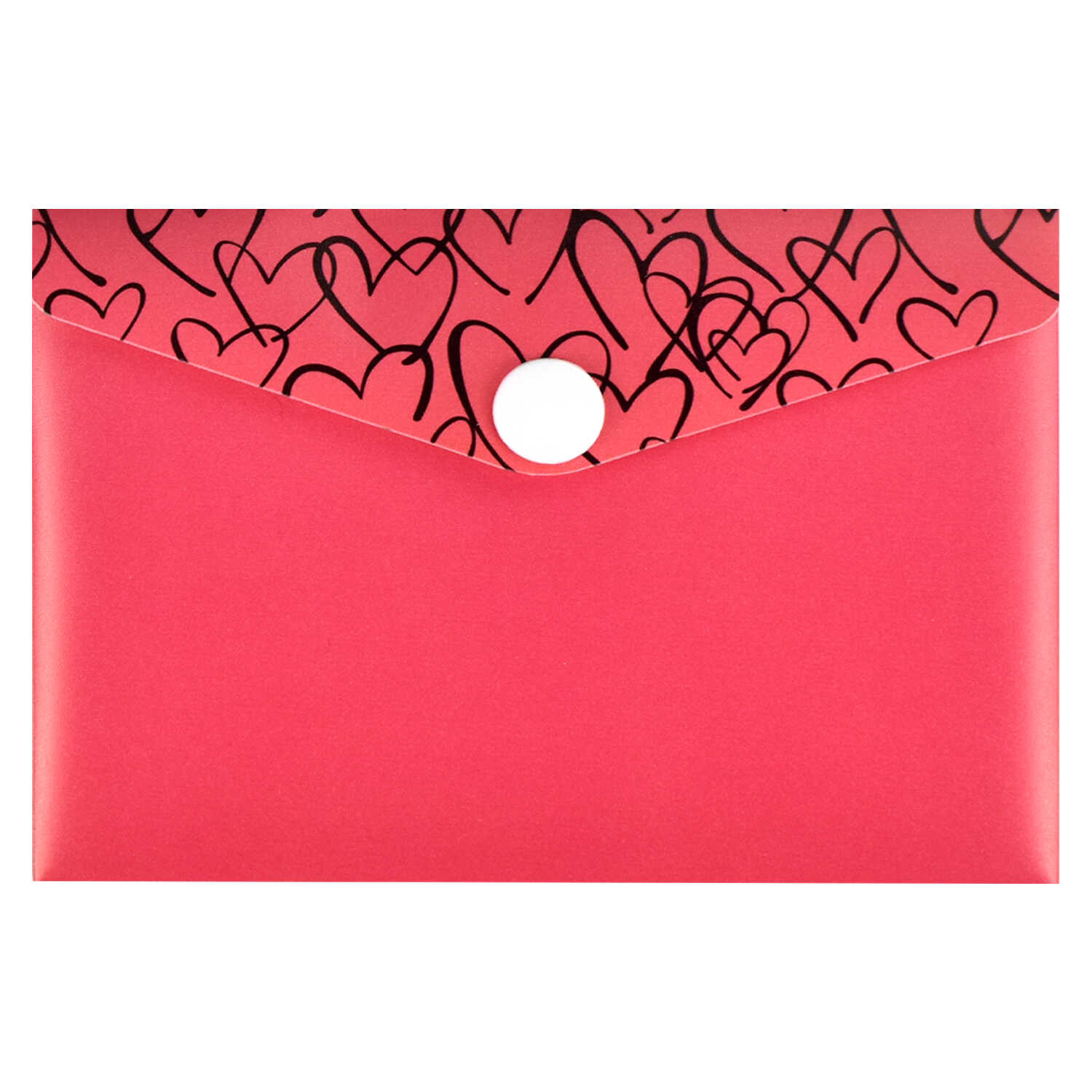 Папка конверт на кнопке А7 ФЕНИКС Сердечки, арт. 59391