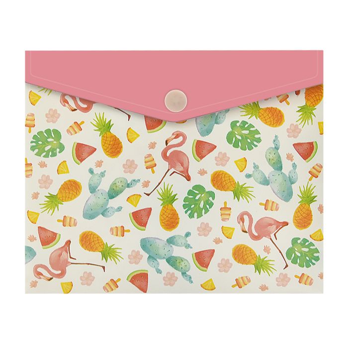 Папка конверт на кнопке А6 ФЕНИКС Фламинго, арт. 48241