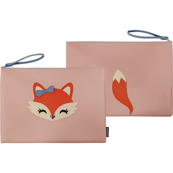 Папка для тетрадей А4 на молнии 1 отделение deVENTE Cute Fox искусственная кожа бежевая, арт. 8056130