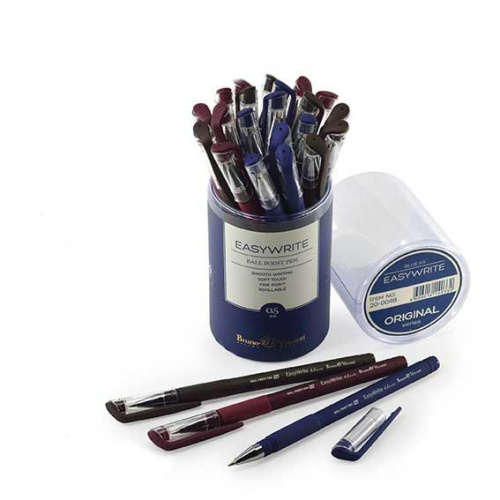 Ручка шариковая синяя 0,7/0,5 BRUNO VISCONTI EasyWrite Original корпус ассорти soft-touch масляный стержень 136мм, арт. 20-0048