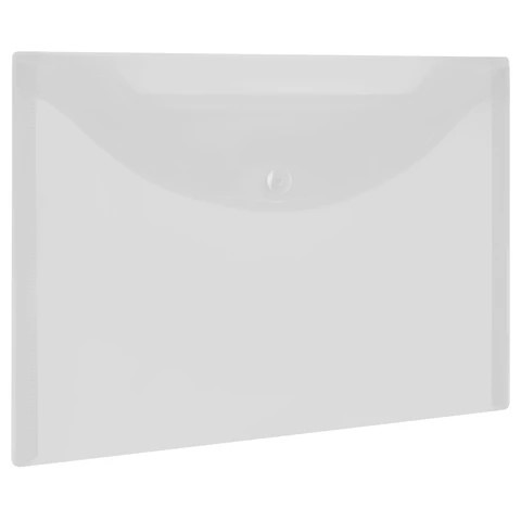 Папка конверт на кнопке А5 150мкм BRAUBERG Universal прозрачная, арт. 273065