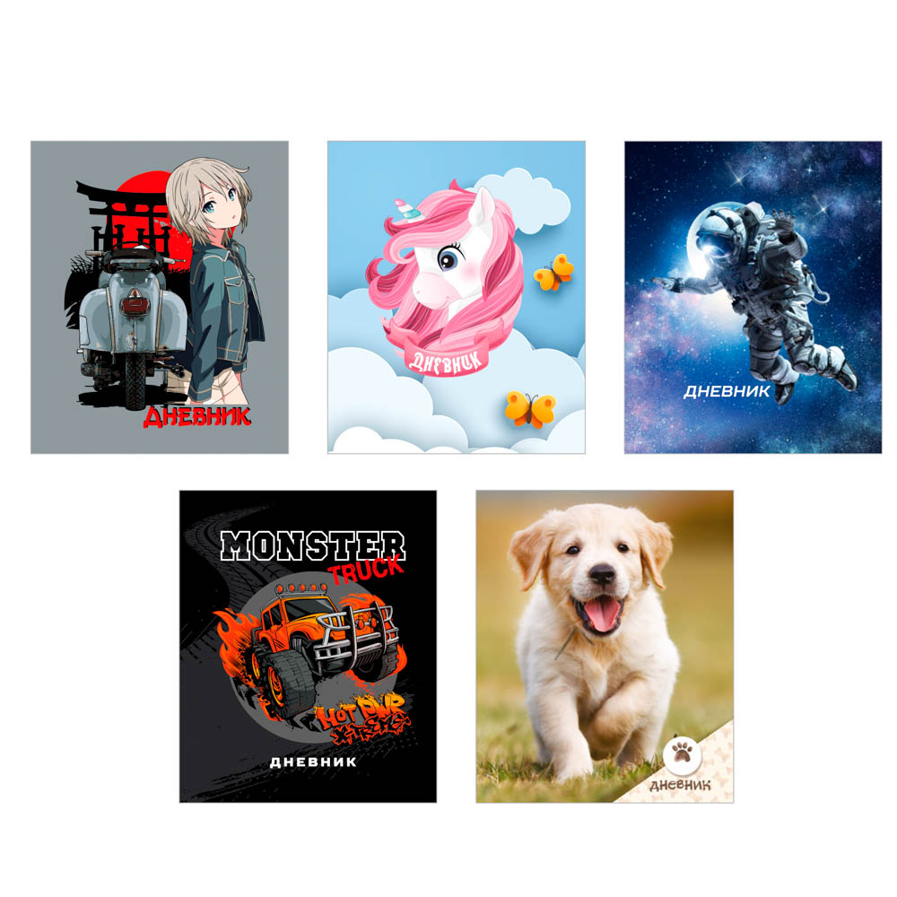 Дневник 1-4 класс твердая обложка CLIP STUDIO ассорти, арт. 564-001