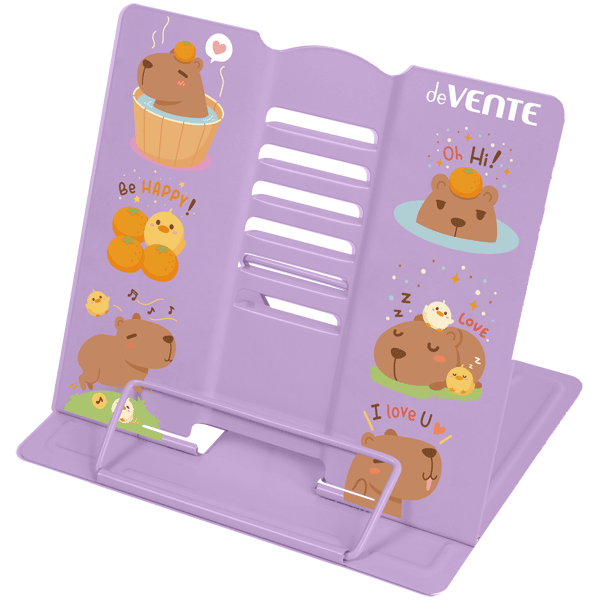 Подставка для книг с упором металлическая deVENTE Capybara 154*152 фиолетовая, арт. 8063421
