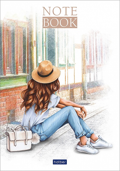 Блокнот А5 40л клетка склейка ХАТБЕР Premium Мир твоими глазами ассорти, арт. 40Б5лA1к