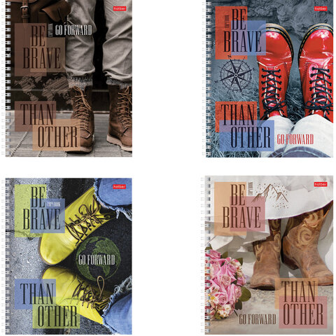 Тетрадь А5 48л клетка спираль ХАТБЕР Иди вперед ассорти, арт. 48Т5В1гр