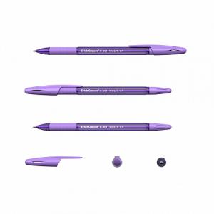 Ручка шариковая фиолетовая 0,7/0,35 ERICH KRAUSE R-301 Violet Stick&Grip корпус тонированный с резиновым держателем стержень 130мм, арт. 44592/44595