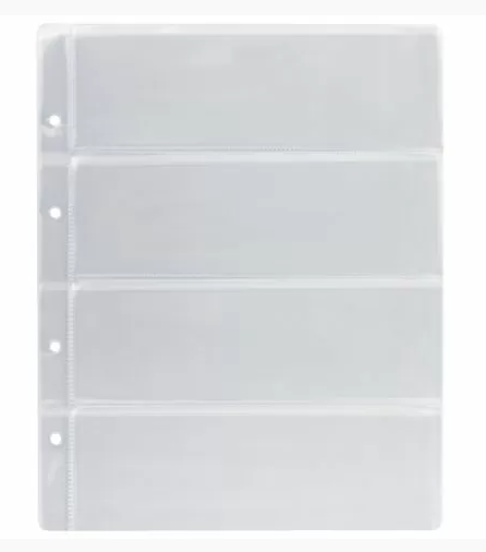 Лист для денежных купюр 200*250 на 4 кармана прозрачный ТОП-СПИН 5шт/упак, арт. ЛМБ-04/235855