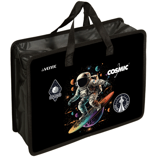 Папка для тетрадей А4 на молнии c ручками deVENTE Cosmic дно с расширением до 10см, арт. 8054436