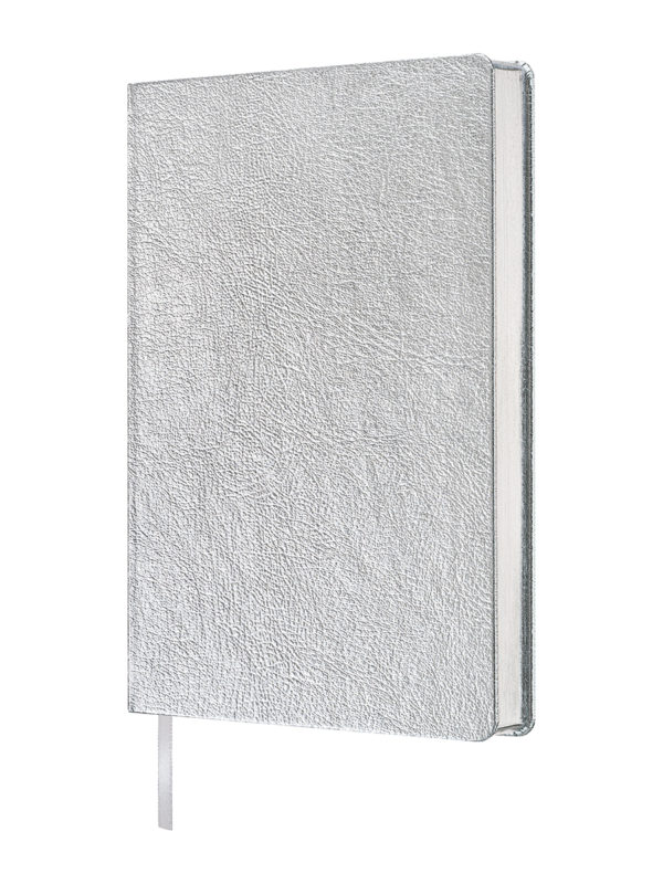 Ежедневник недатированный А5 ПОЛИНОМ Silver искусственная кожа серебро срез серебряный, арт. 3182