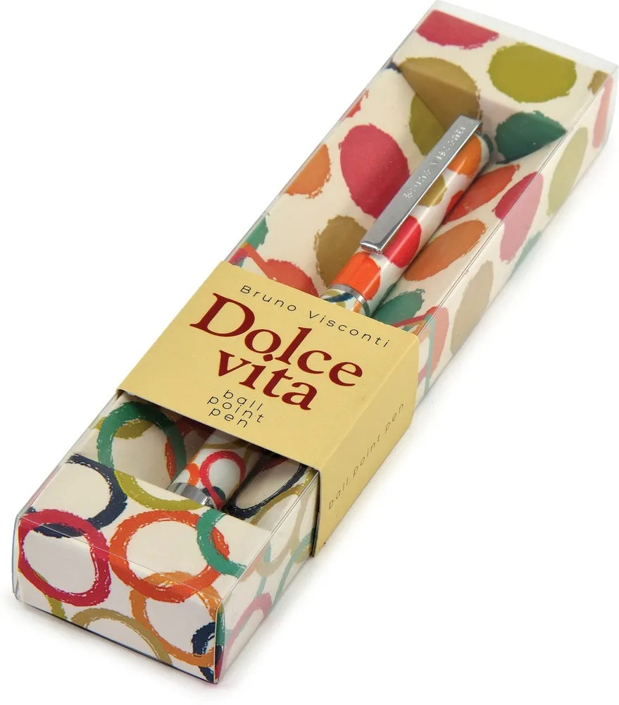 Ручка подарочная шариковая синяя BRUNO VISCONTI Dolce Vita Геометрия корпус цветной поворотный механизм в футляре, арт. 20-0252/02