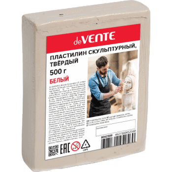 Пластилин скульптурный deVENTE 500гр твердый белый, арт. 8042909
