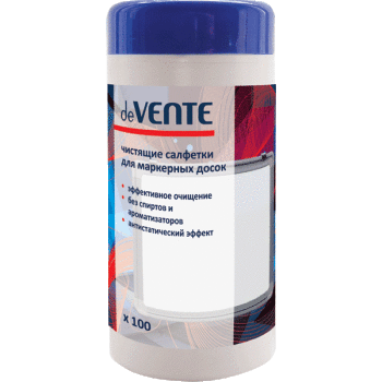 Салфетки для маркерных досок 100 шт deVENTE влажные в тубе , арт. 4170501