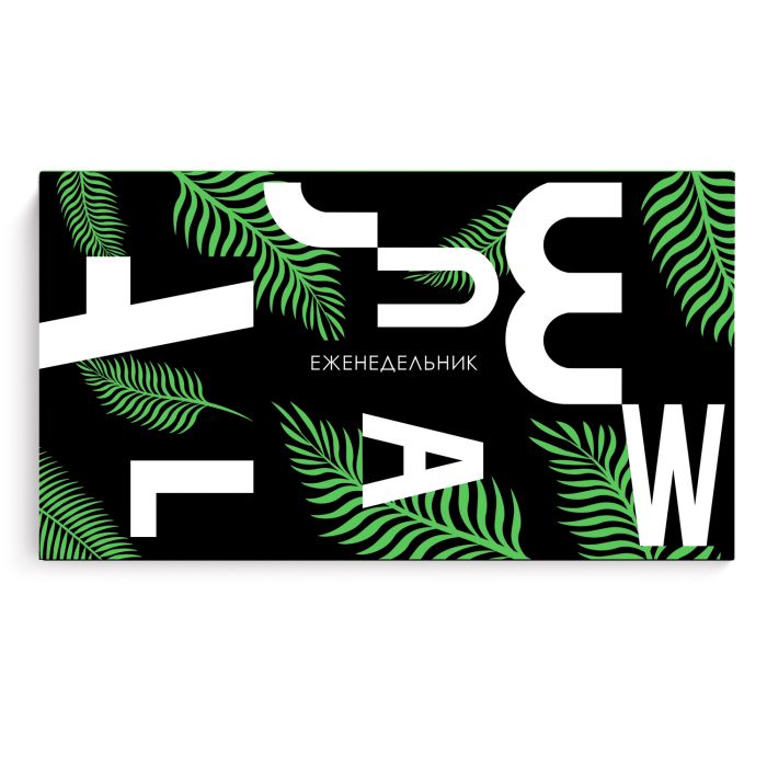 Еженедельник недатированный 165*90 ФЕНИКС Листья на черном интегральная обл, арт. 53325