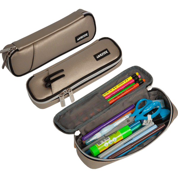 Пенал 1 отделение deVENTE Private искусственная кожа с карманом золотистый, арт. 7023309