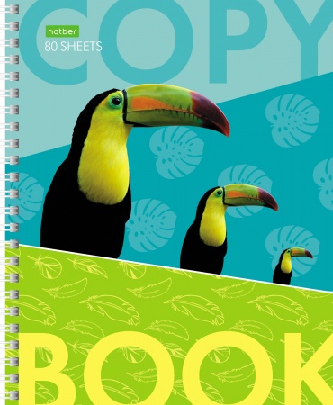 Тетрадь А5 80л клетка спираль ХАТБЕР Спой, птичка ассорти, арт. 80Т5C1гр