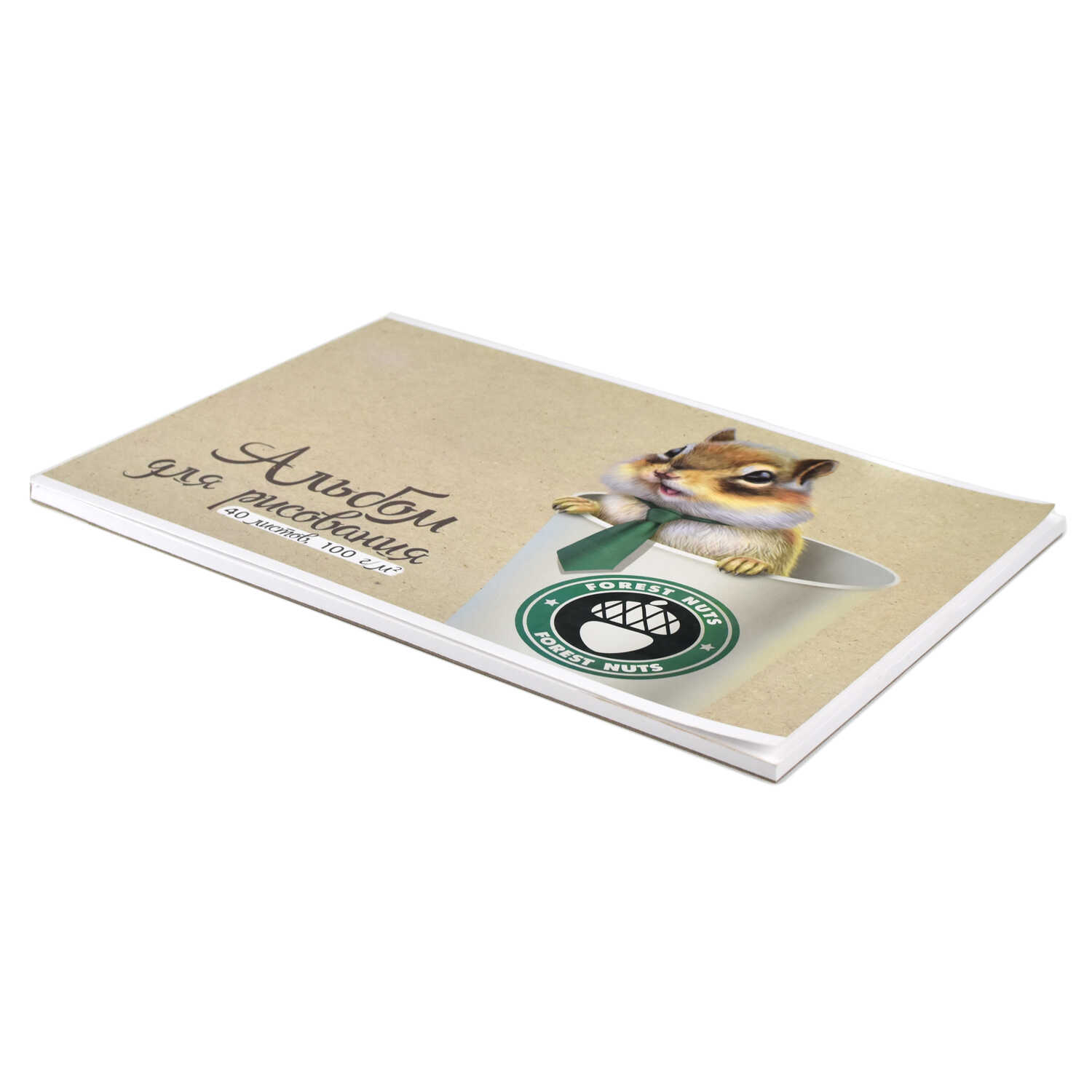 Альбом для рисования 40л склейка ФЕНИКС Бельчонок, арт. 60376