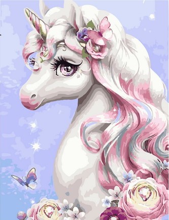 Картина по номерам с акриловыми красками на подрамнике 40*50 NN Единорог , арт. GX45333