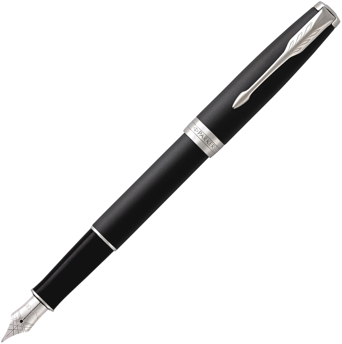 Ручка подарочная перьевая PARKER Sonnet Core F529 Matte Black CT корпус черный лак в футляре, арт. 1931521