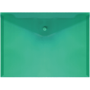 Папка конверт на кнопке А4 180мкр deVENTE зеленая прозрачная, арт. 3071408