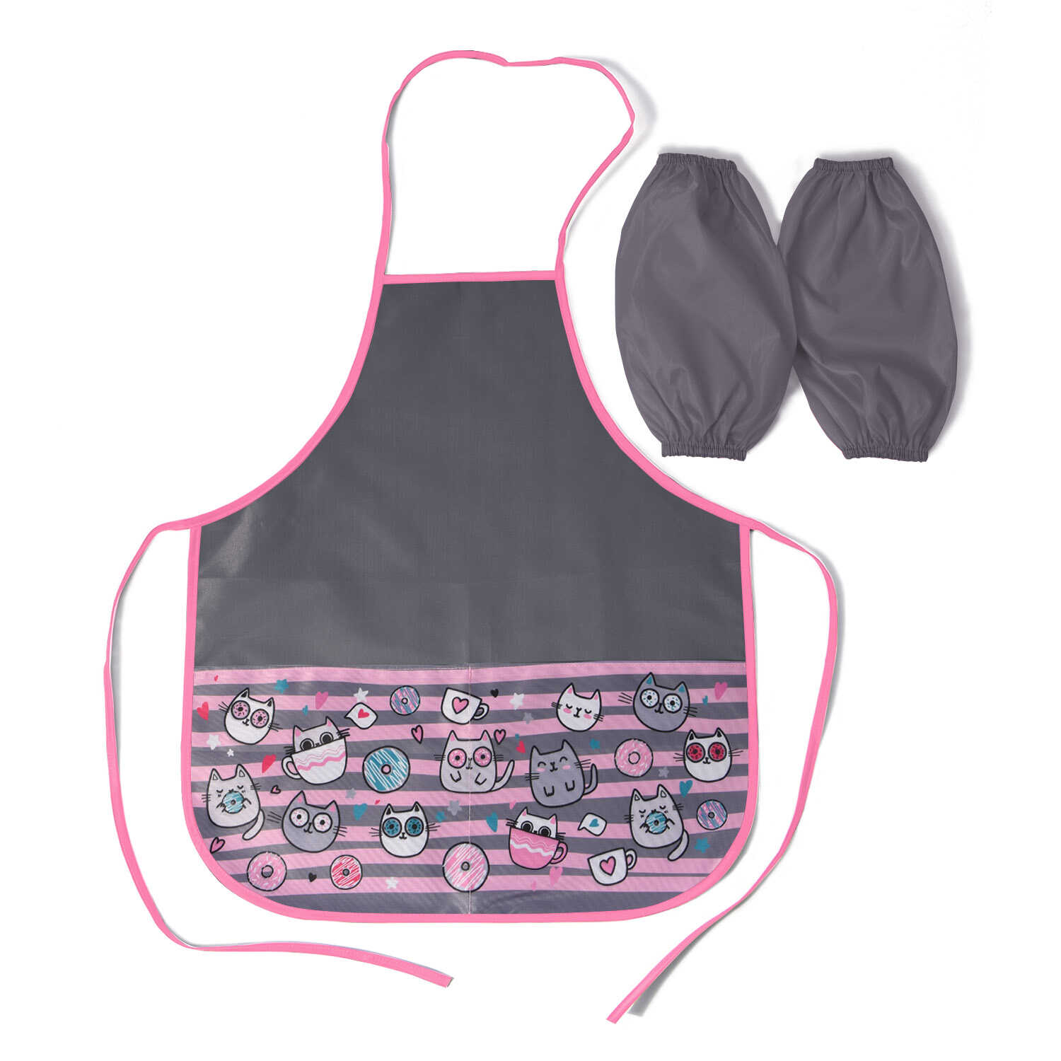 Фартук и нарукавники для труда ФЕНИКС Коты и пончики, арт. 54195