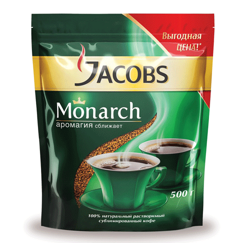 Кофе растворимый Jacobs Monarch 500 г м/у, арт. 620240/26686/77281