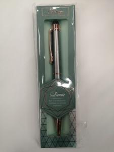 Ручка подарочная BE HAPPY Кристалл Денис шариковая автоматическая корпус металл со стилусом синяя, арт. 