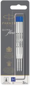 Стержень шариковый  98мм PARKER Quinkflow узел 1,0 объемный корпус метал синий, арт. 2119152/2119344