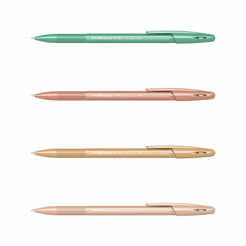 Ручка шариковая синяя 0,7/0.35 ERICH KRAUSE R-301 Powder Stick корпус ассорти, арт. 55388
