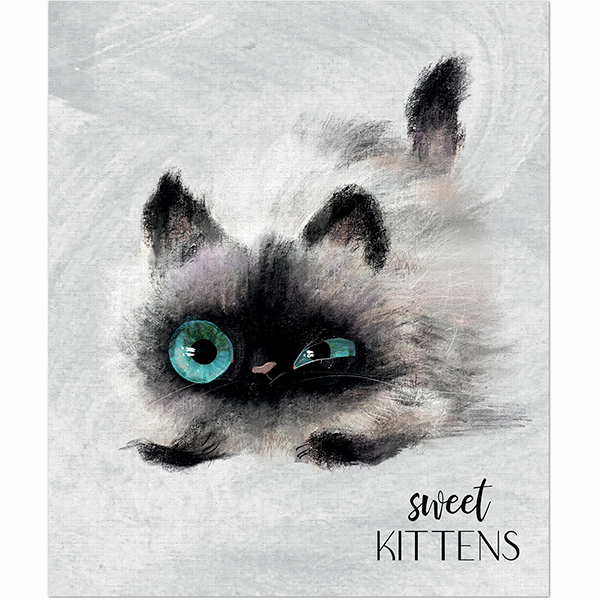 Тетрадь А5 48л клетка ПОЛИНОМ Глазастые котики ассорти, арт. 3216