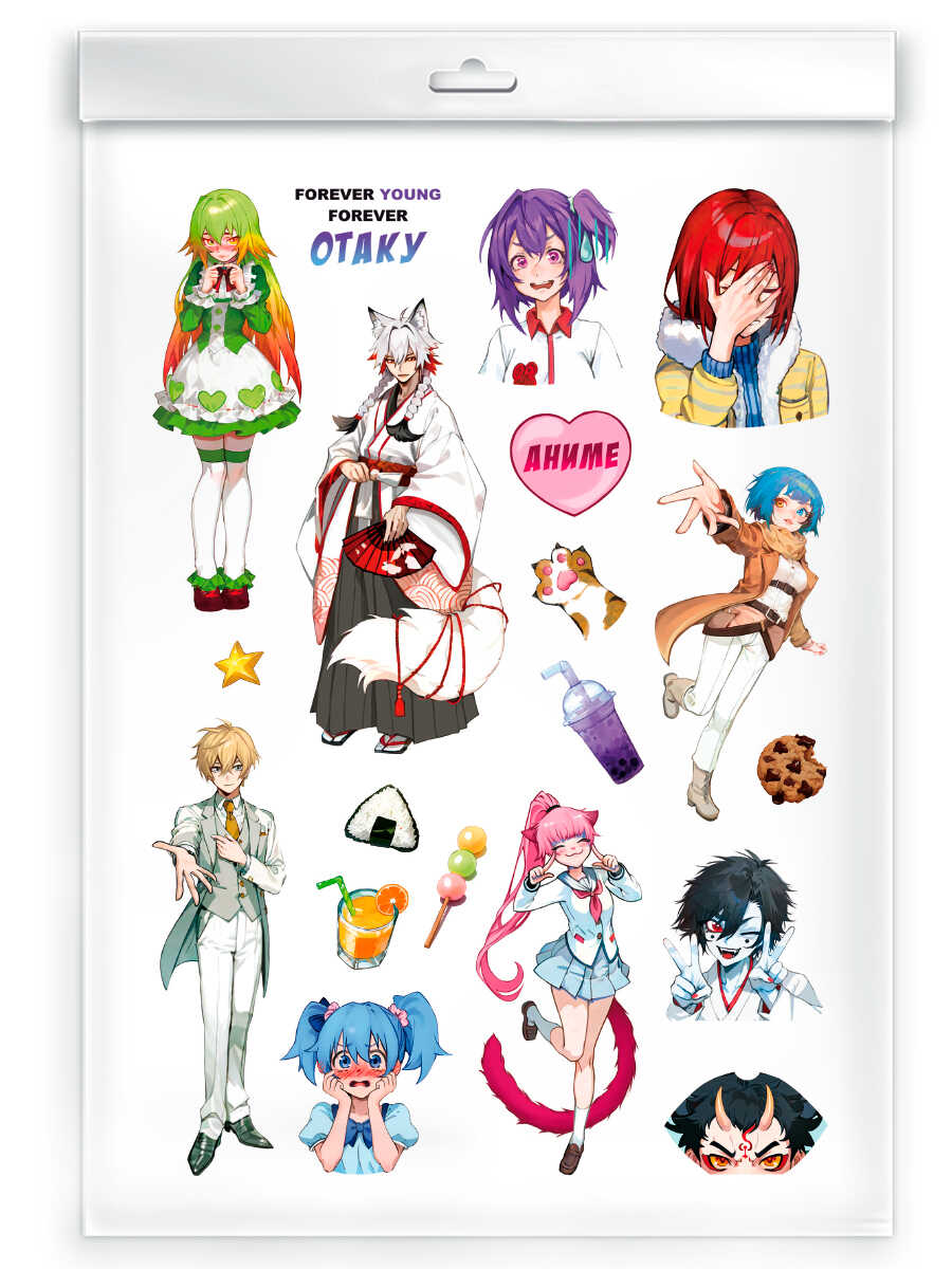 Наклейки набор Герои Косплей-Аниме ФЕНИКС, арт. 67576