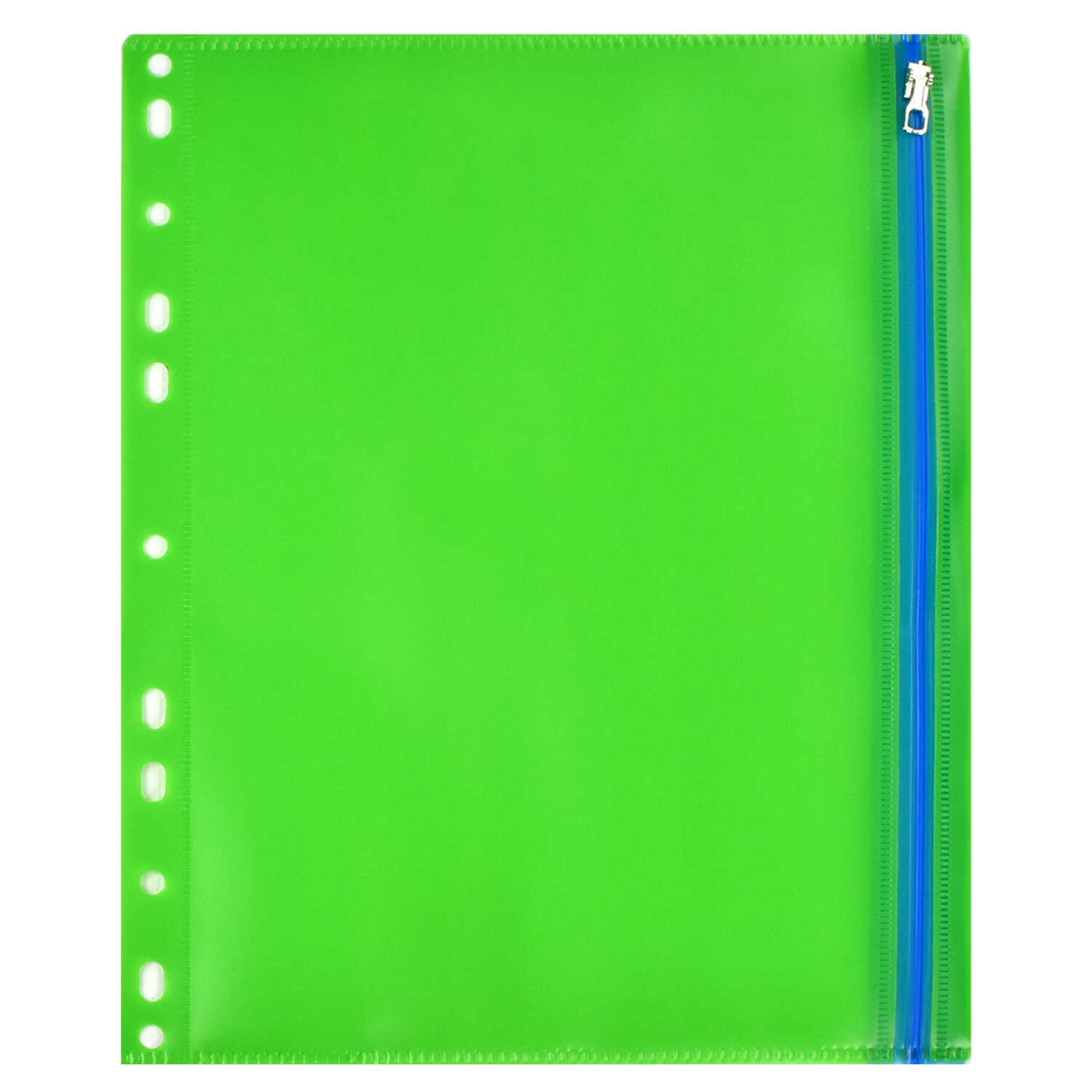 Папка конверт на молнии с перфорацией А5 ФЕНИКС зеленая, арт. 48210