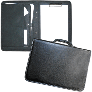 Папка для документов ATTOMEX Tango искусственная кожа на молнии металлический прижим с ручкой черная, арт. 1040509