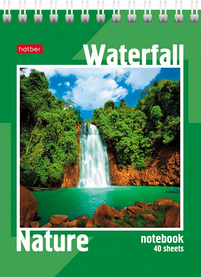 Блокнот А6 40л клетка спираль Пейзажи ХАТБЕР, арт. 40Б6В1гр