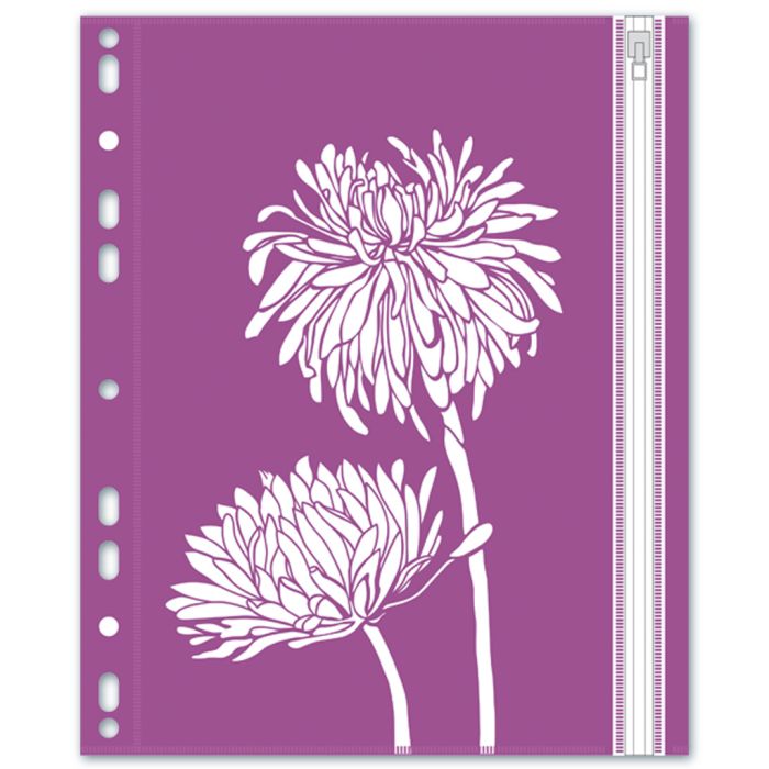 Папка конверт на молнии с перфорацией А5 ФЕНИКС Цветы , арт. 46707