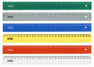 Линейка 30см пластиковая СТАММ ЛН30 неон ассорти, арт. ЛН30