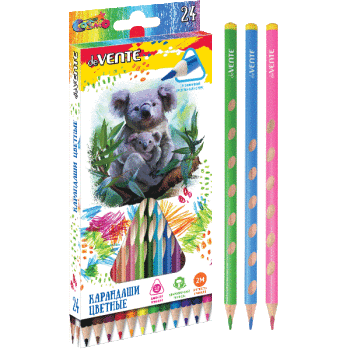 Карандаши цветные 24цвета deVENTE CosmoTrio трехгранные, арт. 5024912