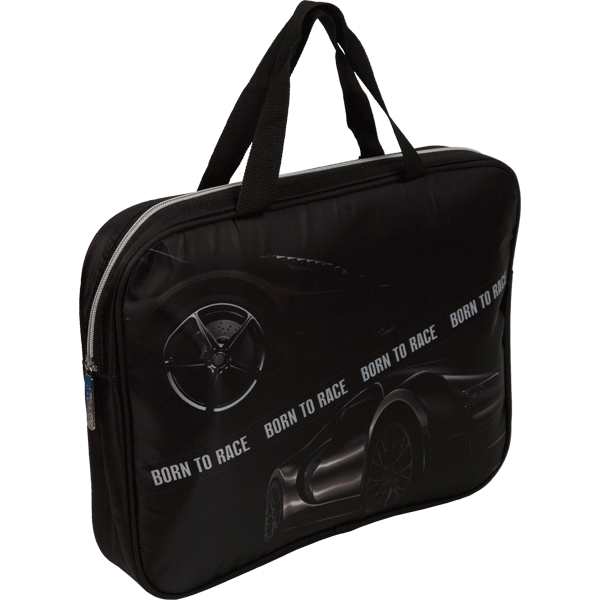 Папка для тетрадей А4 на молнии c ручками deVENTE Born To Race дно с расширением до 8см ткань, арт. 8054280